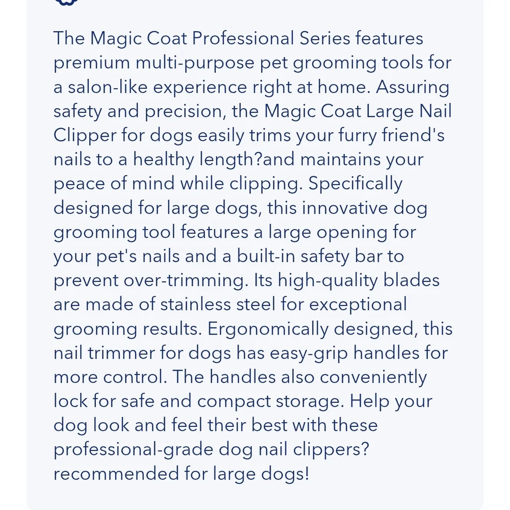 Magic Coat Professional Series Dog Nail Clipper Large